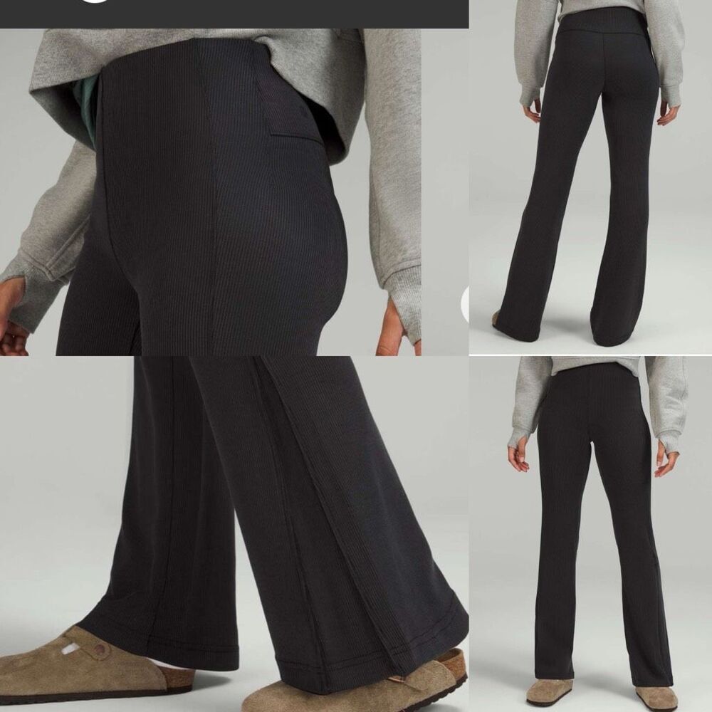 Lululemon Brushed Softstreme Ribbed Zip Flared Pant 32.5" size 12